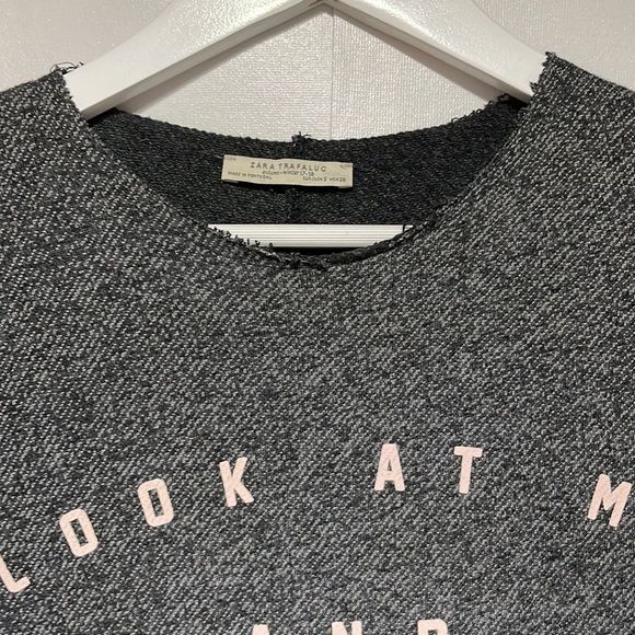 Oversized | Zara Gray Look at Me and See The Future Sweater Dress Small - Picture 5 of 11